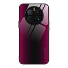 For Huawei Mate 50 Pro Texture Gradient Glass TPU Phone Case(Rose Red) - 1