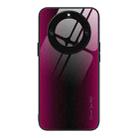 For Honor X40 Texture Gradient Glass TPU Phone Case(Rose Red) - 1