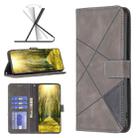 For vivo Y35 / Y22 Magnetic Buckle Rhombus Texture Leather Phone Case(Grey) - 1