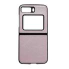 For Motorola Moto Razr 2022 Cowhide Texture PU Phone Case(Pink) - 1
