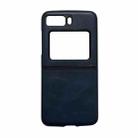 For Motorola Moto Razr 2022 Cowhide Texture PU Phone Case(Blue) - 1