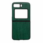 For Motorola Moto Razr 2022 Wood Texture PU Phone Case(Green) - 1