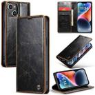 For iPhone 14 CaseMe 003 Crazy Horse Texture Leather Phone Case(Coffee) - 1