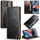 For iPhone 14 Plus CaseMe 003 Crazy Horse Texture Leather Phone Case(Coffee) - 1