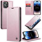 For iPhone 14 Pro Max CaseMe 003 Crazy Horse Texture Leather Phone Case(Rose Gold) - 1