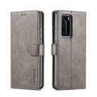 For Huawei P40 LC.IMEEKE Calf Texture Horizontal Flip Leather Case, with Holder & Card Slots & Wallet & Photo Frame(Grey) - 1