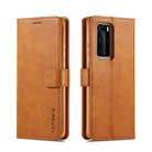 For Huawei P40 Pro LC.IMEEKE Calf Texture Horizontal Flip Leather Case, with Holder & Card Slots & Wallet & Photo Frame(Brown) - 1
