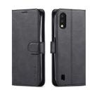 For Galaxy A01 LC.IMEEKE Calf Texture Horizontal Flip Leather Case, with Holder & Card Slots & Wallet & Photo Frame(Black) - 1
