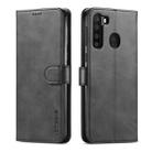 For Galaxy A21 LC.IMEEKE Calf Texture Horizontal Flip Leather Case, with Holder & Card Slots & Wallet & Photo Frame(Black) - 1