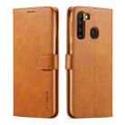 For Galaxy A21 LC.IMEEKE Calf Texture Horizontal Flip Leather Case, with Holder & Card Slots & Wallet & Photo Frame(Brown) - 1