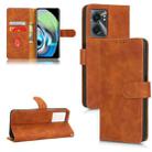 For Realme V23 5G / OPPO A57 5G Skin Feel Magnetic Flip Leather Phone Case(Brown) - 1