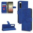 For Sony Xperia 5 IV Skin Feel Magnetic Flip Leather Phone Case(Blue) - 1