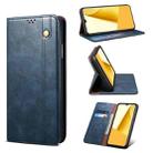 For vivo Y35 4G Global/Y22/Y22s Oil Wax Crazy Horse Texture Leather Phone Case(Blue) - 1