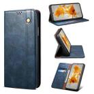 For Huawei Mate 50 Oil Wax Crazy Horse Texture Leather Phone Case(Blue) - 1