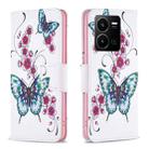 For vivo Y35 / Y22 Colored Drawing Pattern Flip Leather Phone Case(Flowers Butterfly) - 1