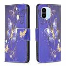 For Xiaomi Redmi A1 / A1+ Colored Drawing Pattern Flip Leather Phone Case(Purple Butterfly) - 1