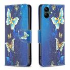 For Samsung Galaxy A04 4G Colored Drawing Pattern Flip Leather Phone Case(Gold Butterfly) - 1