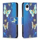 For Samsung Galaxy A23e 5G Colored Drawing Pattern Flip Leather Phone Case(Gold Butterfly) - 1