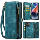 For iPhone 14 CaseMe 008 Detachable Multifunctional Leather Phone Case(Blue) - 1