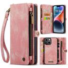 For iPhone 14 Plus CaseMe 008 Detachable Multifunctional Leather Phone Case(Pink) - 1