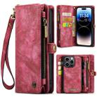 For iPhone 14 Pro CaseMe 008 Detachable Multifunctional Leather Phone Case(Red) - 1