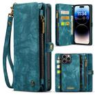 For iPhone 14 Pro Max CaseMe 008 Detachable Multifunctional Leather Phone Case(Blue) - 1