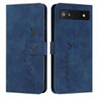 For Google Pixel 6a Skin Feel Heart Pattern Leather Phone Case(Blue) - 1