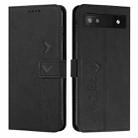 For Google Pixel 6a Skin Feel Heart Pattern Leather Phone Case(Black) - 1