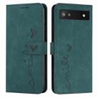 For Google Pixel 6a Skin Feel Heart Pattern Leather Phone Case(Green) - 1