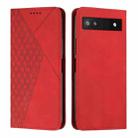 For Google Pixel 6a Skin Feel Magnetic Leather Phone Case(Red) - 1