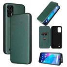 For Oukitel C31 Carbon Fiber Texture Leather Phone Case(Green) - 1