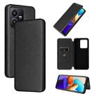 For vivo Y22s / Y35 Carbon Fiber Texture Leather Phone Case(Black) - 1