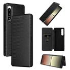 For Sony Xperia 5 IV Carbon Fiber Texture Leather Phone Case(Black) - 1