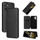 For Realme 9i Carbon Fiber Texture Leather Phone Case(Black) - 1