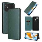 For Xiaomi Poco C40 Carbon Fiber Texture Leather Phone Case(Green) - 1