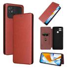 For Xiaomi Poco C40 Carbon Fiber Texture Leather Phone Case(Brown) - 1