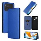 For Xiaomi Poco C40 Carbon Fiber Texture Leather Phone Case(Blue) - 1