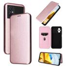 For Xiaomi Poco M5 4G Carbon Fiber Texture Leather Phone Case(Pink) - 1