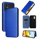 For Xiaomi Poco M5 4G Carbon Fiber Texture Leather Phone Case(Blue) - 1