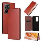 For ZTE Axon 40 Pro Carbon Fiber Texture Leather Phone Case(Brown) - 1