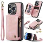 For iPhone 14 Pro CaseMe C20 Multifunctional Leather Phone Case(Pink) - 1