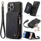 For iPhone 14 Pro Max CaseMe C20 Multifunctional Leather Phone Case(Black) - 1