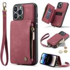 For iPhone 14 Pro Max CaseMe C20 Multifunctional Leather Phone Case(Red) - 1