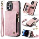 For iPhone 14 Pro Max CaseMe C20 Multifunctional Leather Phone Case(Pink) - 1