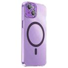 For iPhone 14 PC Crystal Clear Frosted Magnetic Magsafe Phone Case(Purple) - 1