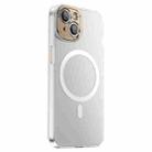 For iPhone 14 Plus PC Crystal Clear Frosted Magnetic Magsafe Phone Case(Gold) - 1