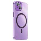 For iPhone 14 Plus PC Crystal Clear Frosted Magnetic Magsafe Phone Case(Purple) - 1