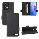 For OPPO Reno8 5G Magnetic Clasp Flip Leather Phone Case(Black) - 1