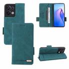 For OPPO Reno8 5G Magnetic Clasp Flip Leather Phone Case(Green) - 1