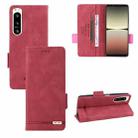 For Sony Xperia 5 IV Magnetic Clasp Flip Leather Phone Case(Red) - 1